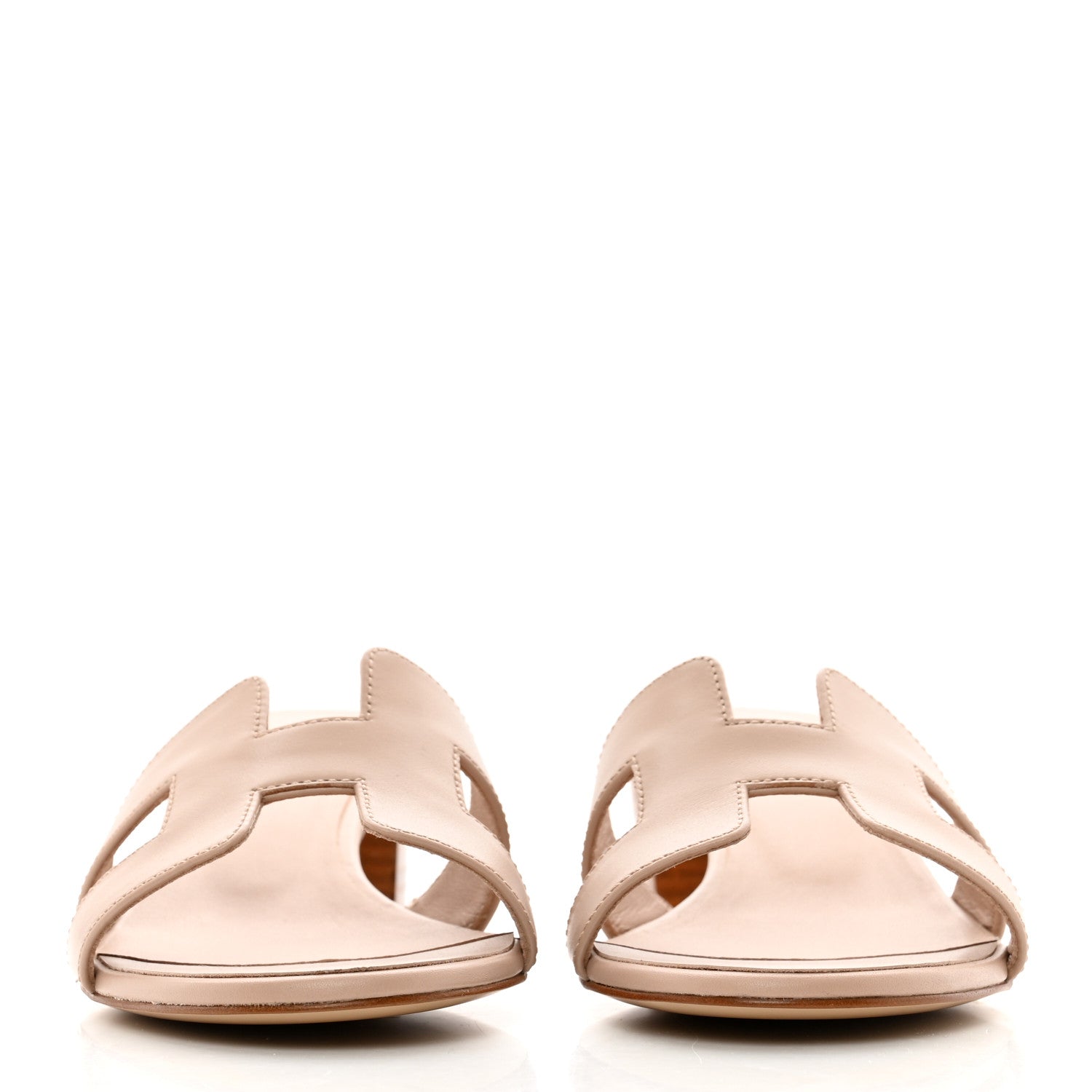 Hermes Calfskin Oasis Sandals 35 Beige Nude 2 of 9