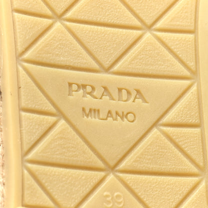 Prada Raffia Triangle Logo Crochet 20mm Espadrilles 39 Naturale 6 of 7