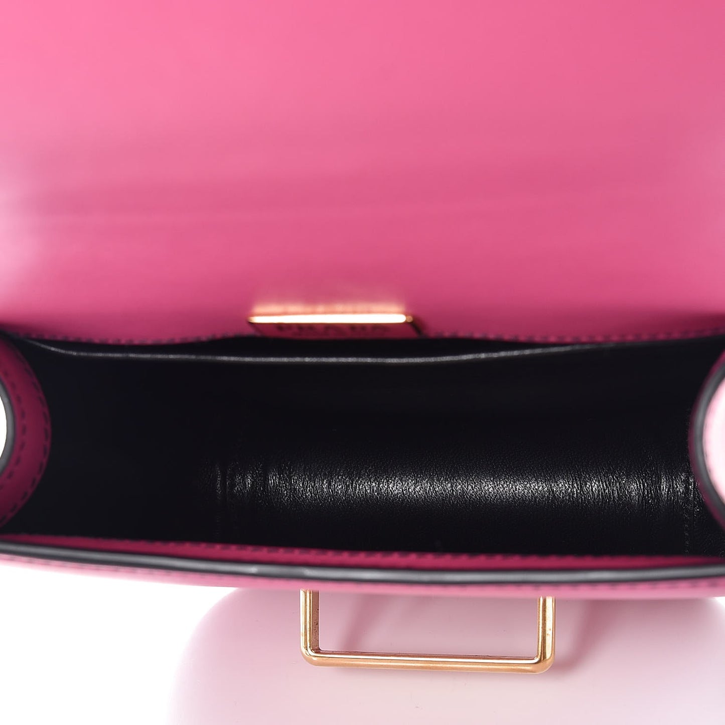 City Calfskin Saffiano Cahier Crossbody Bag Fuxia Black