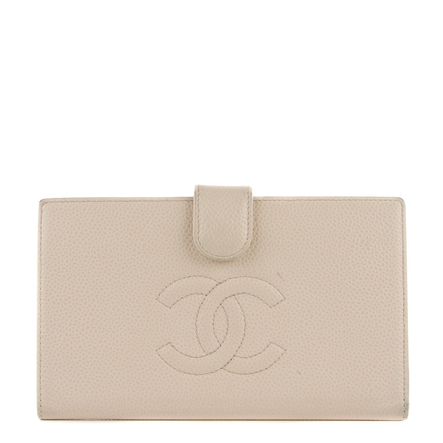 Chanel Caviar CC French Wallet White 1 of 8