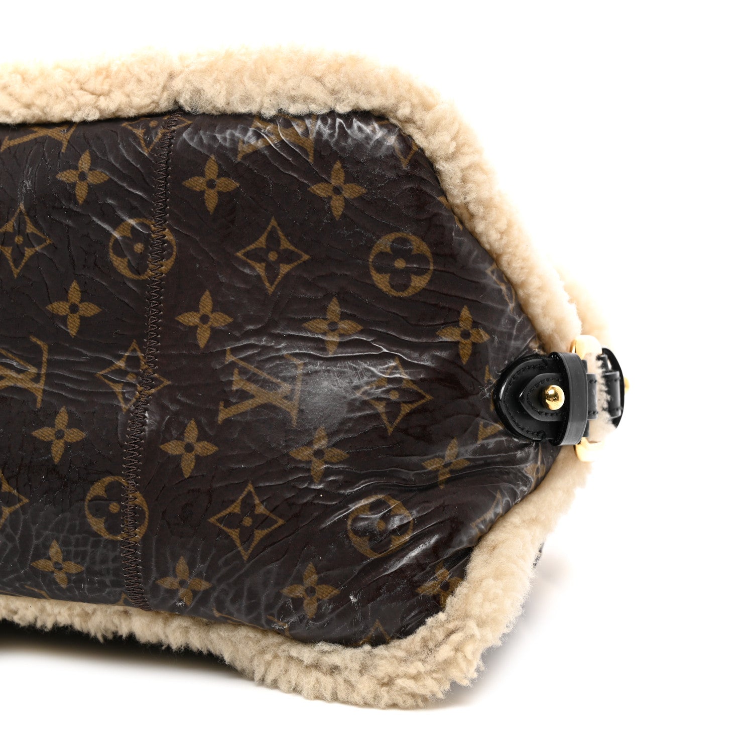 Louis Vuitton Patent Monogram Shearling Sac Thunder 10 of 11