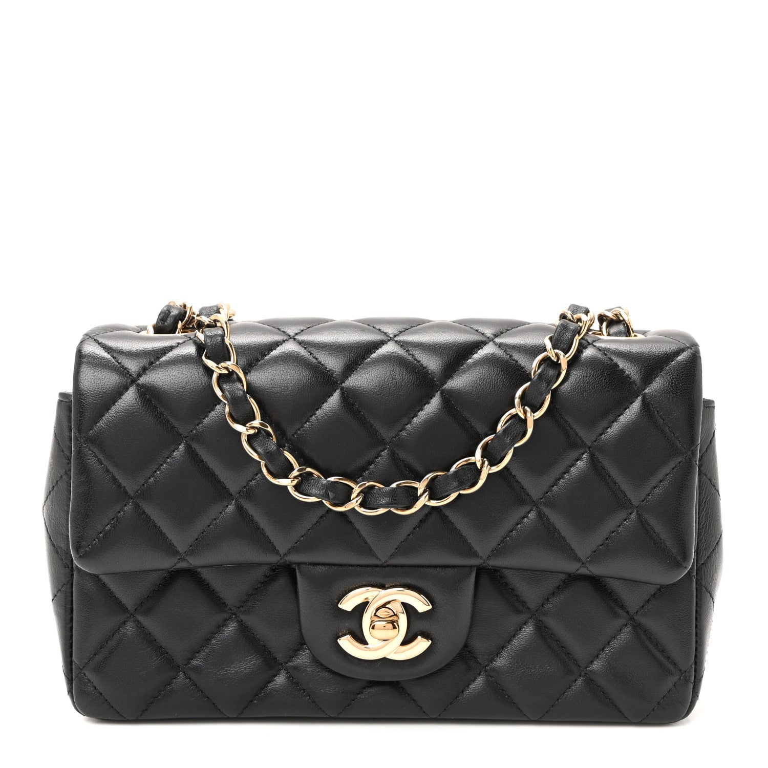Chanel Lambskin Quilted Mini Rectangular Flap Black 1 of 11