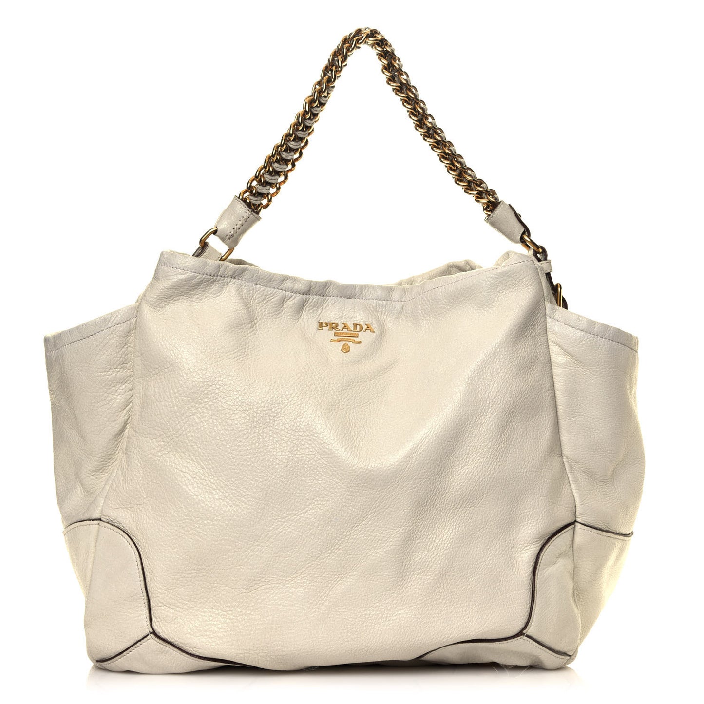 Cervo Lux Chain Shoulder Bag Talco