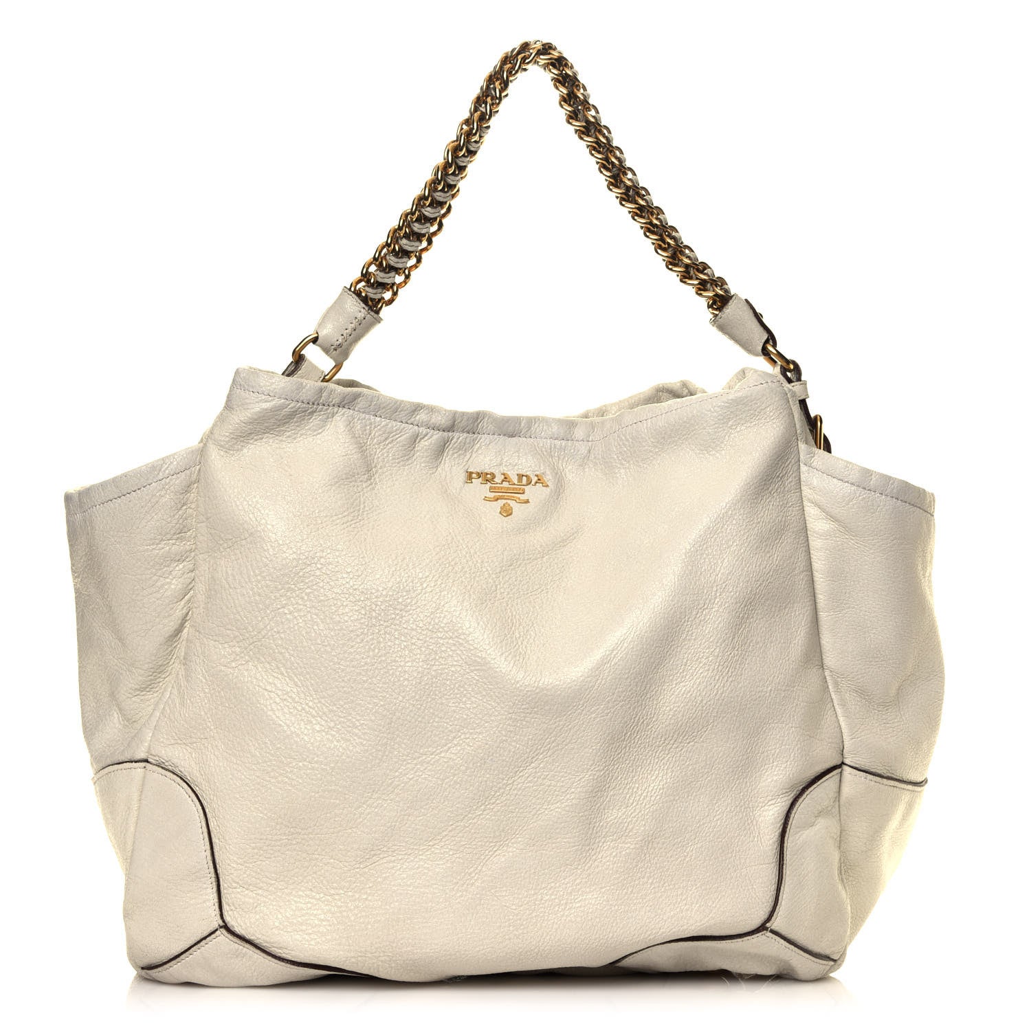 Prada Cervo Lux Chain Shoulder Bag Talco 1 of 4