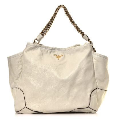 Prada Cervo Lux Chain Shoulder Bag Talco 1 of 4