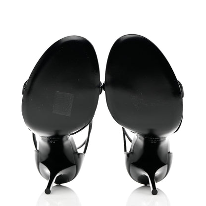 Saint Laurent Calfskin Cassandra 110 Sandals 39 Black 5 of 9