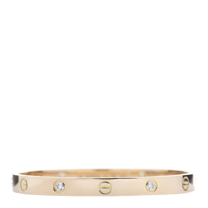 Cartier 18K Yellow Gold 4 Diamond LOVE Bracelet 18 1 of 7
