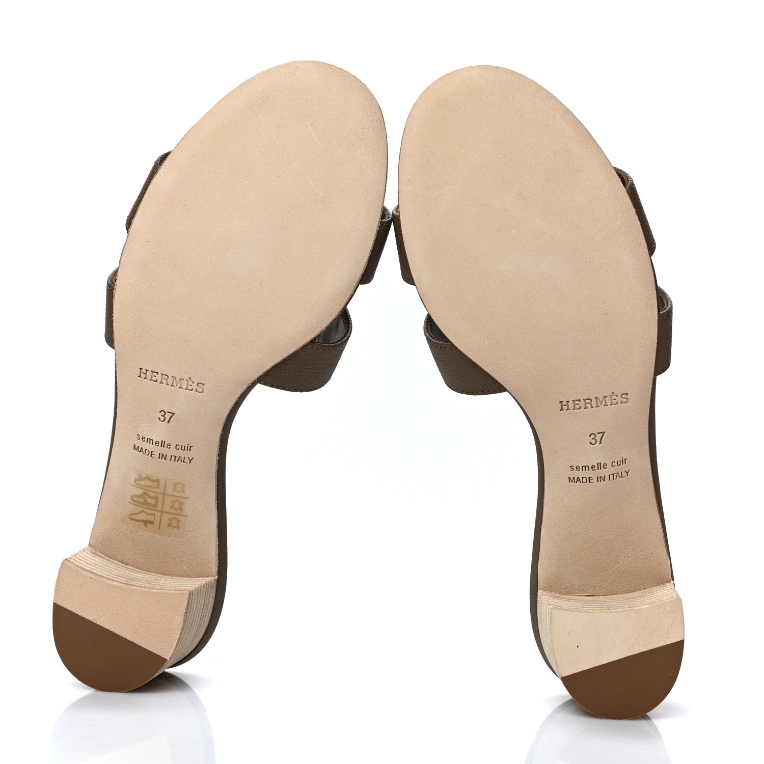 Hermes Epsom Oasis Sandals 37 Etoupe 5 of 9
