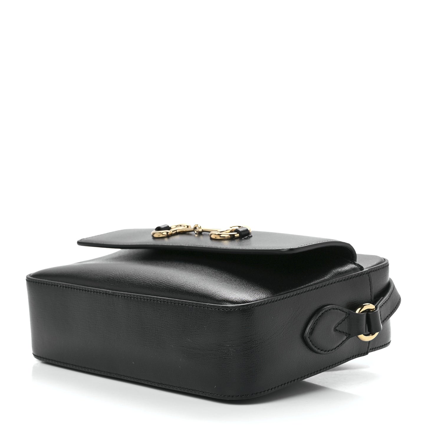 Textured Calfskin Small Horsebit 1955 Shoulder Bag Black