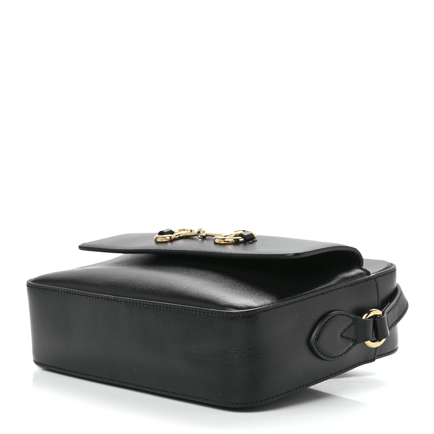 Gucci Textured Calfskin Small Horsebit 1955 Shoulder Bag Black 9 of 11