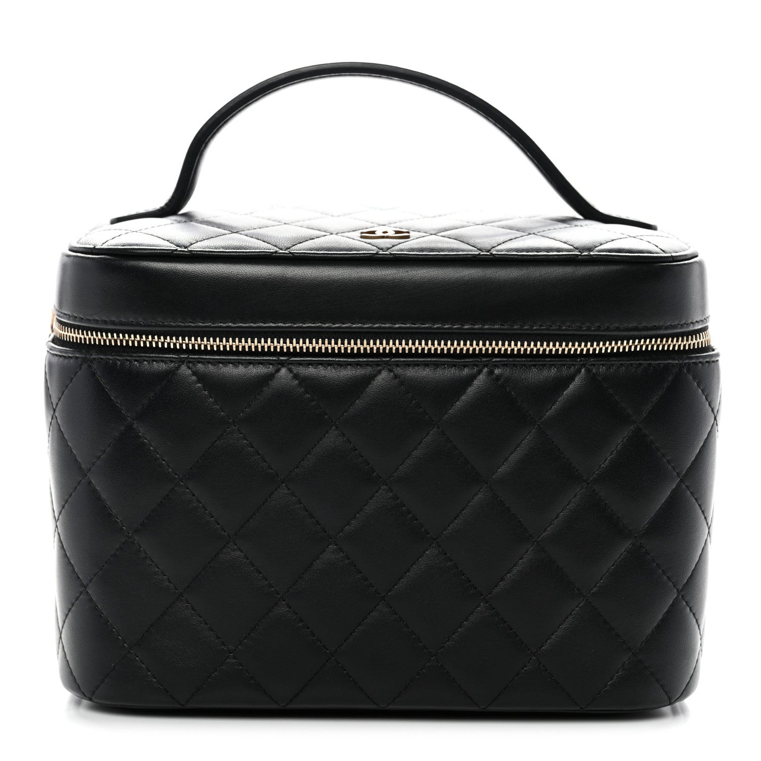 Chanel Lambskin Quilted Large Vanity Pouch Black 1 of 8