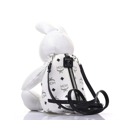 MCM Calfskin Visetos Rabbit Zoo Doll Crossbody White 2 of 20