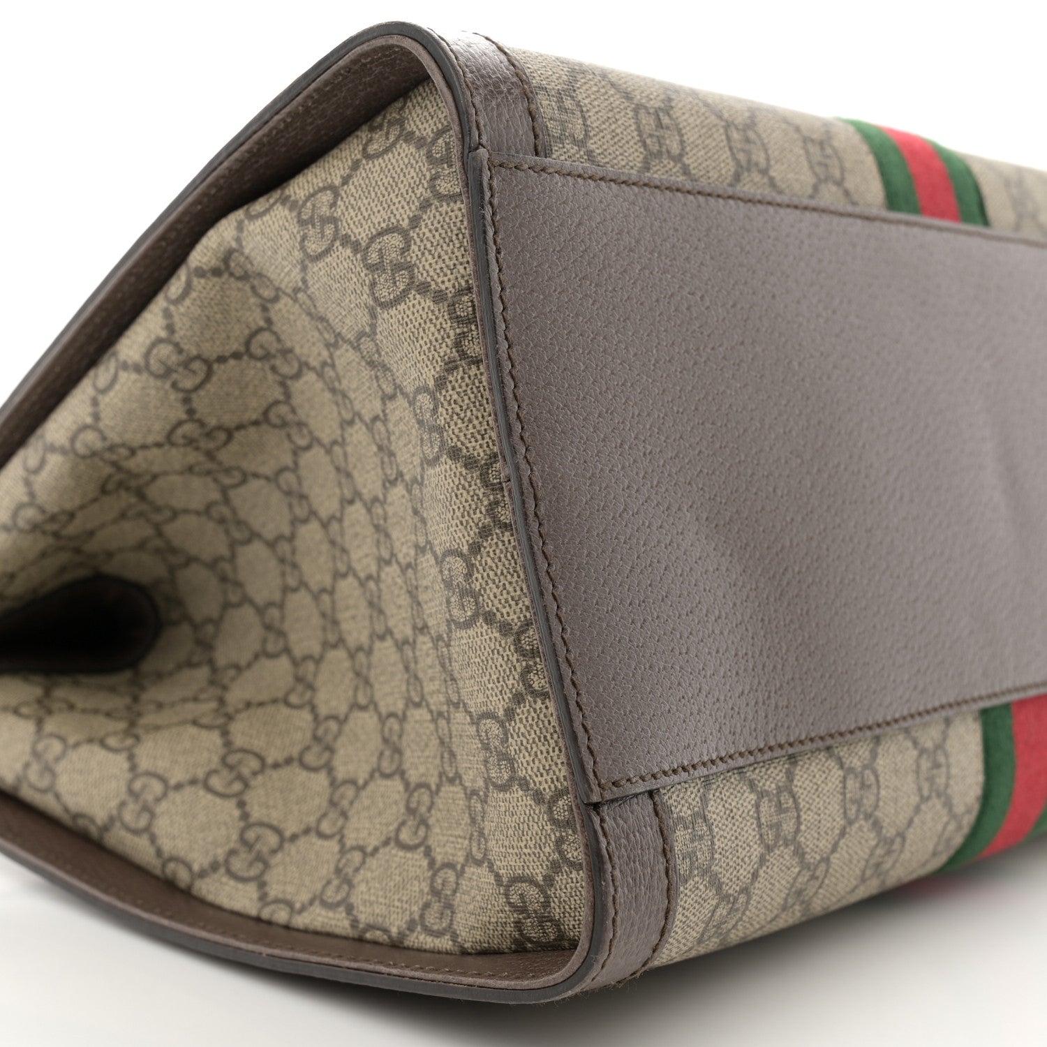 Gucci GG Supreme Monogram Web Medium Ophidia Tote Bag Brown 9 of 10