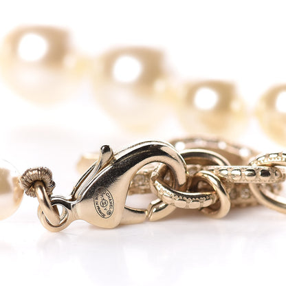 Chanel Crystal Pearl CC Bracelet Gold 4 of 4