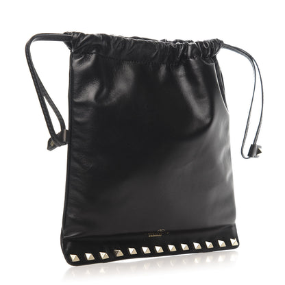 Valentino Garavani Calfskin Rockstud Drawstring Pouch Black 3 of 6