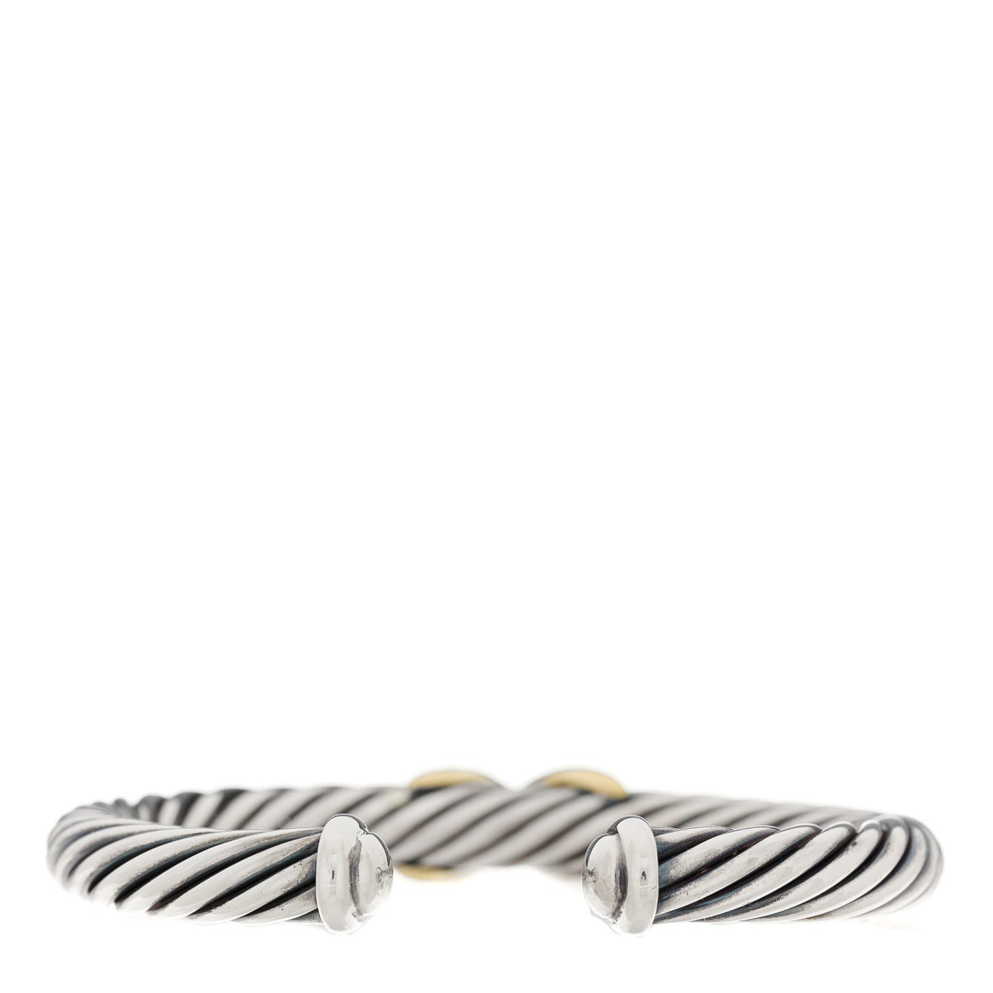 Sterling Silver 14K Yellow Gold 7mm X Station Cable Bracelet