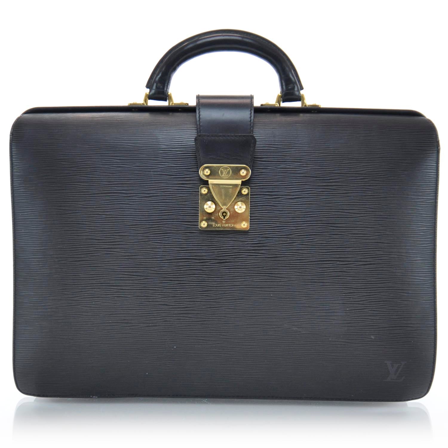 Louis Vuitton Epi Serviette Fermoir Briefcase Black 1 of 10