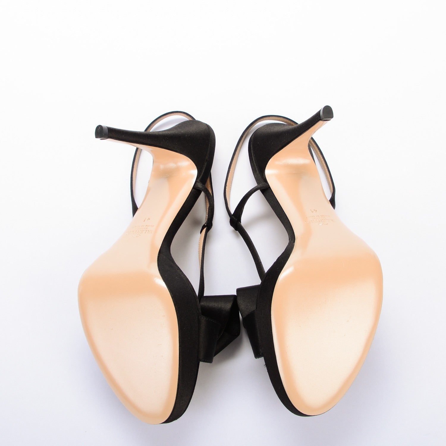 Valentino Garavani Satin PVC Bow Slingback Sandals 41 Black 8 of 8