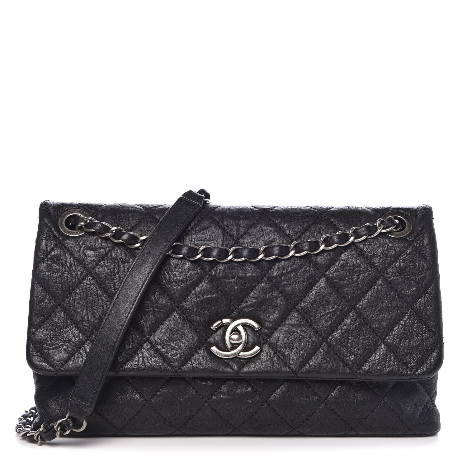 Chanel Sheepskin Quilted Jumbo Easy Flap Black 1 of 8