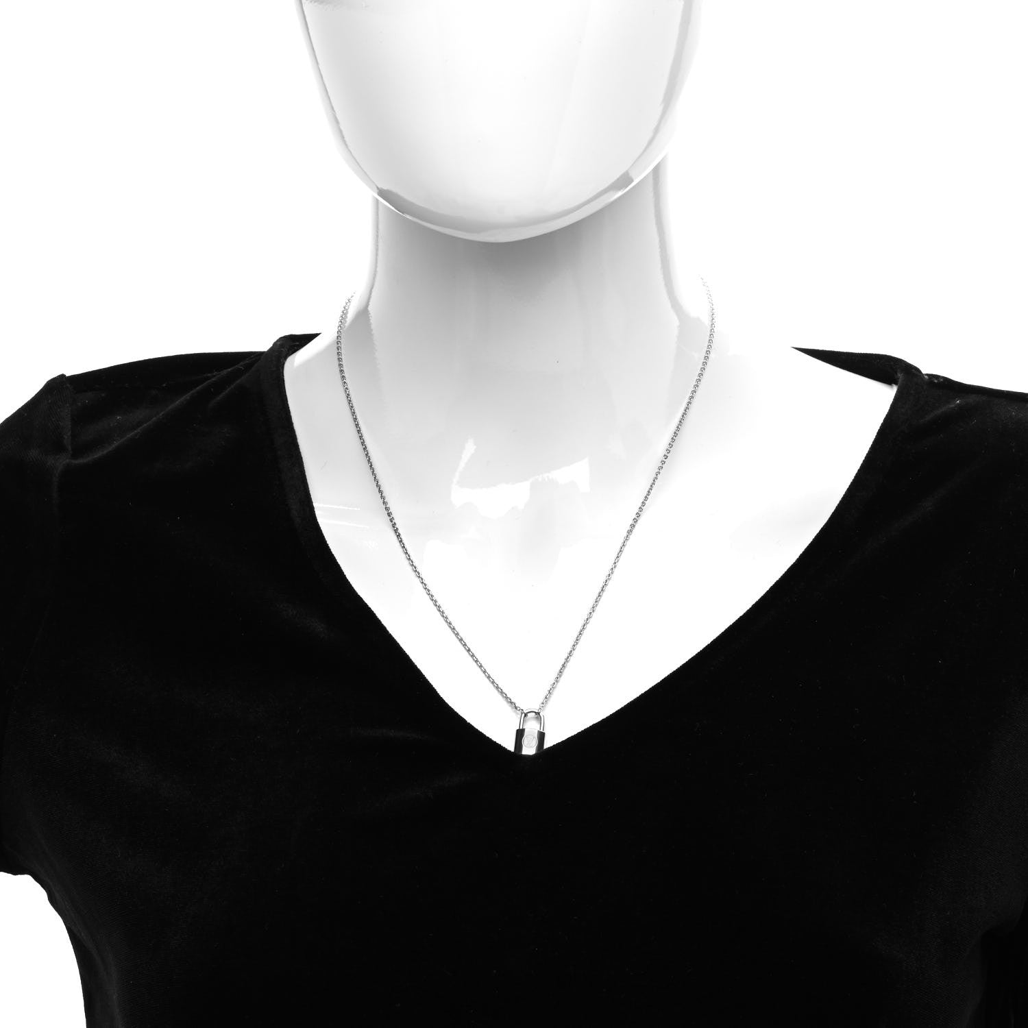 Louis Vuitton Sterling Silver Lockit Necklace 2 of 5