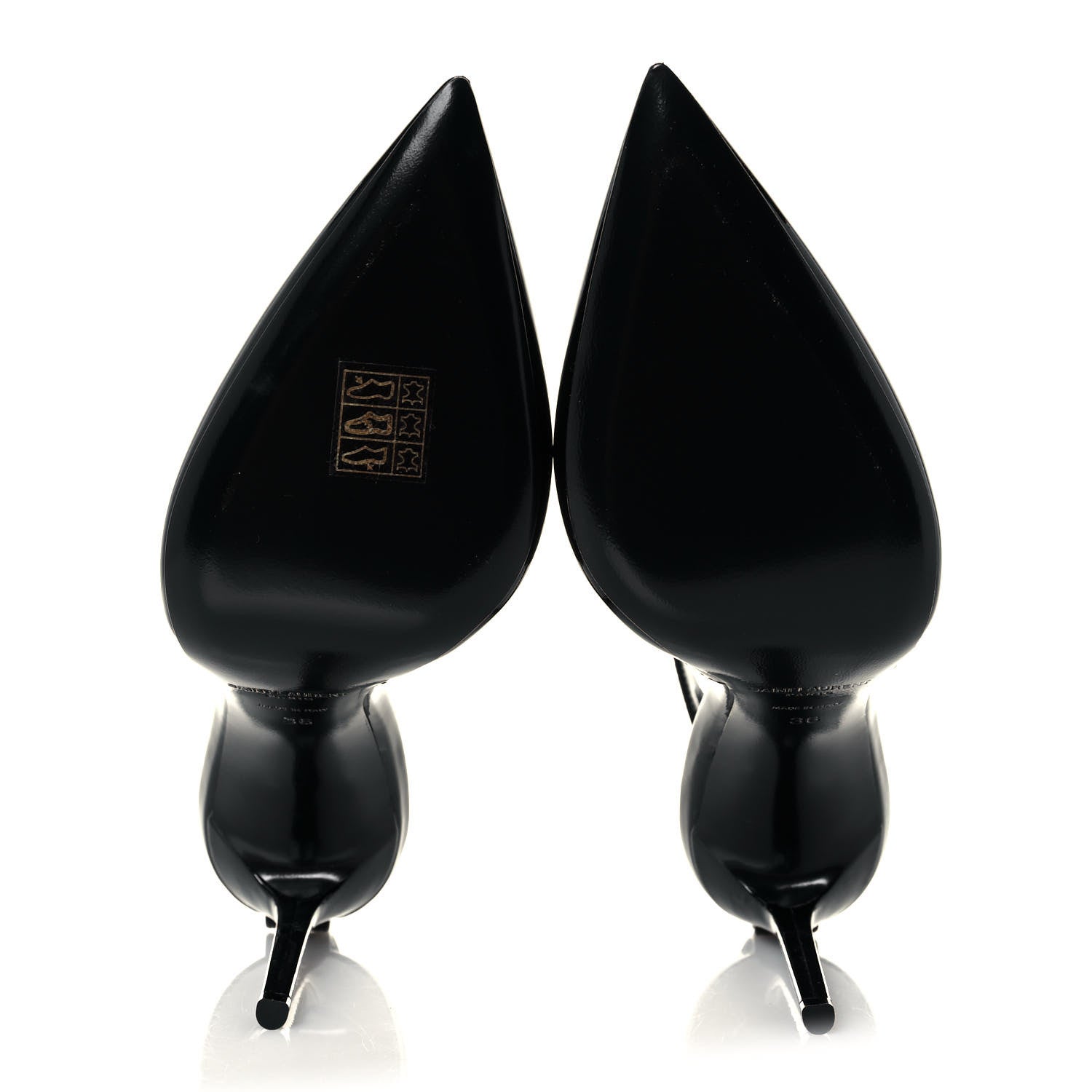 Saint Laurent Patent Calfskin Zoe 105 Ankle Strap Pumps 36 Black 5 of 9