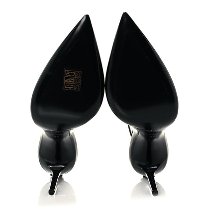 Saint Laurent Patent Calfskin Zoe 105 Ankle Strap Pumps 36 Black 5 of 9