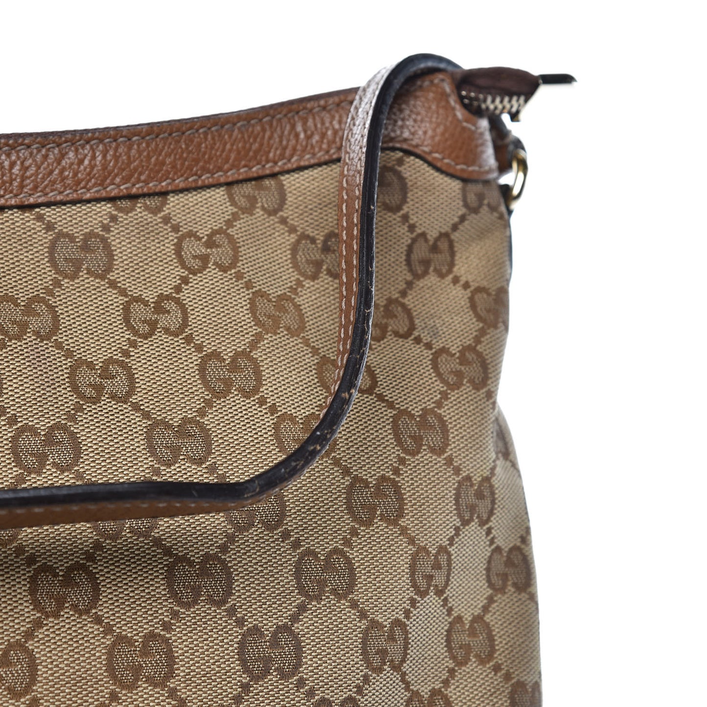 Monogram Textured Calfskin Large Bree Hobo Beige Ebony Nocciola
