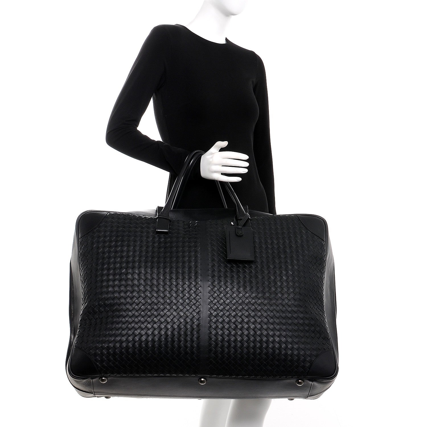 Bottega Veneta Nappa Intrecciato Luggage Travel Bag Nero Black 2 of 15