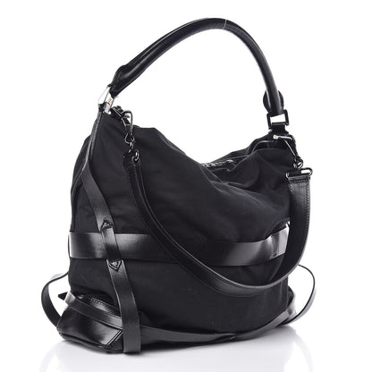 Burberry Canvas Bridle Calfskin Medium Lynher Hobo Black 3 of 6