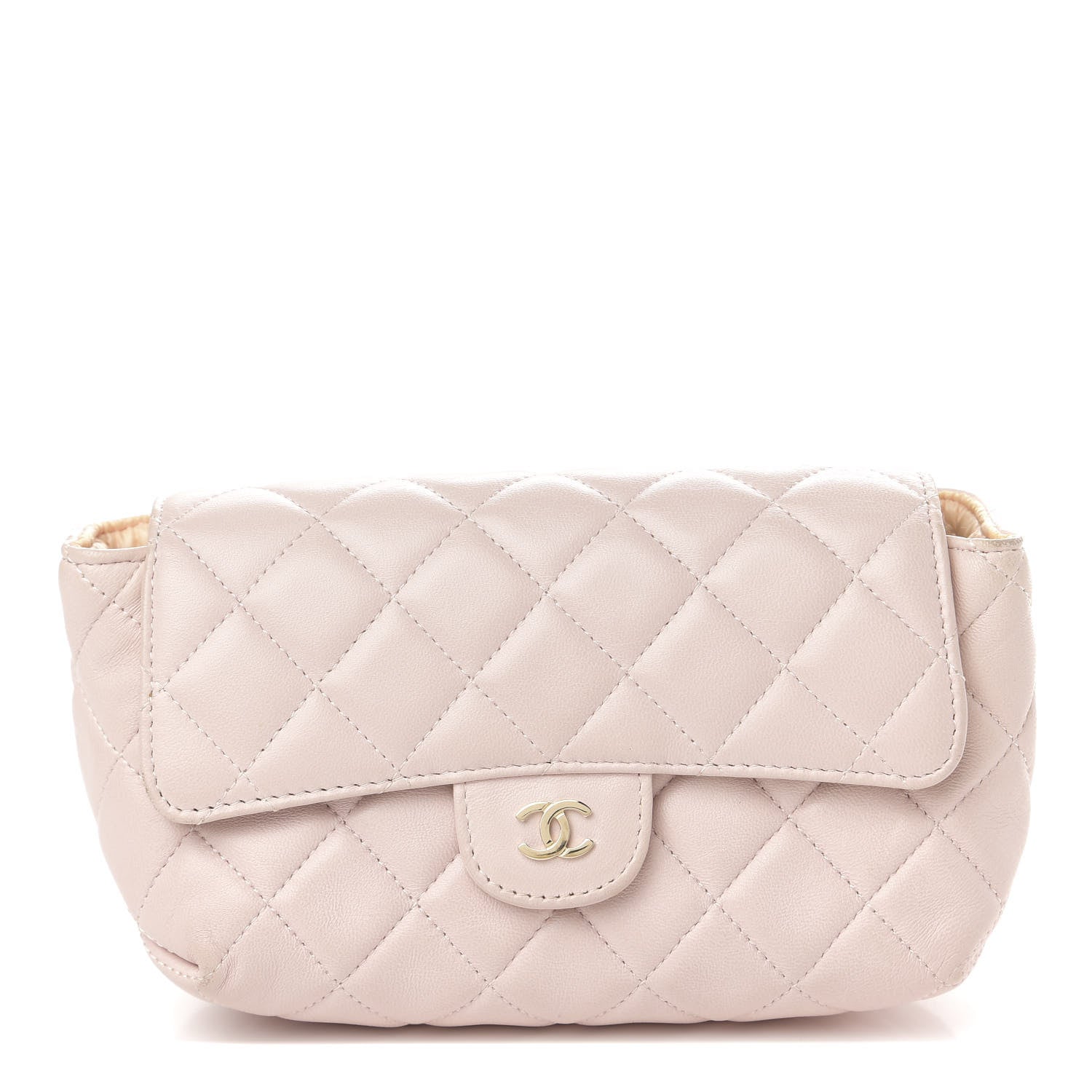 Chanel Lambskin Quilted Flap Cosmetic Case Light Pink 1 of 11