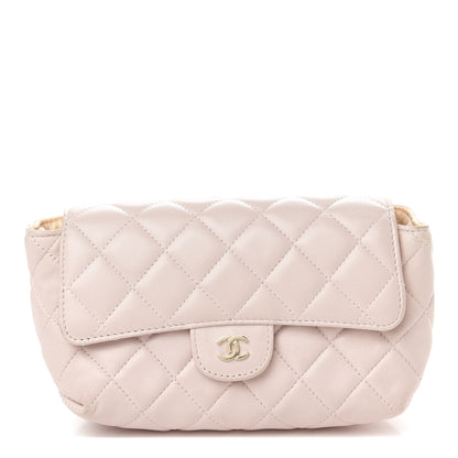 Chanel Lambskin Quilted Flap Cosmetic Case Light Pink 1 of 11