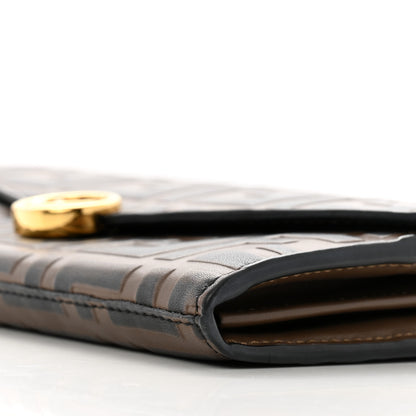 Fendi Vitello Soft F is Fendi Bi-Color FF 1974 Embossed Continental Envelope Wallet On Chain Maya Black 11 of 13