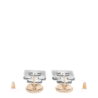 Chanel Crystal CC No 5 Perfume Bottle Drop Earrings Gold Silver 3 of 5