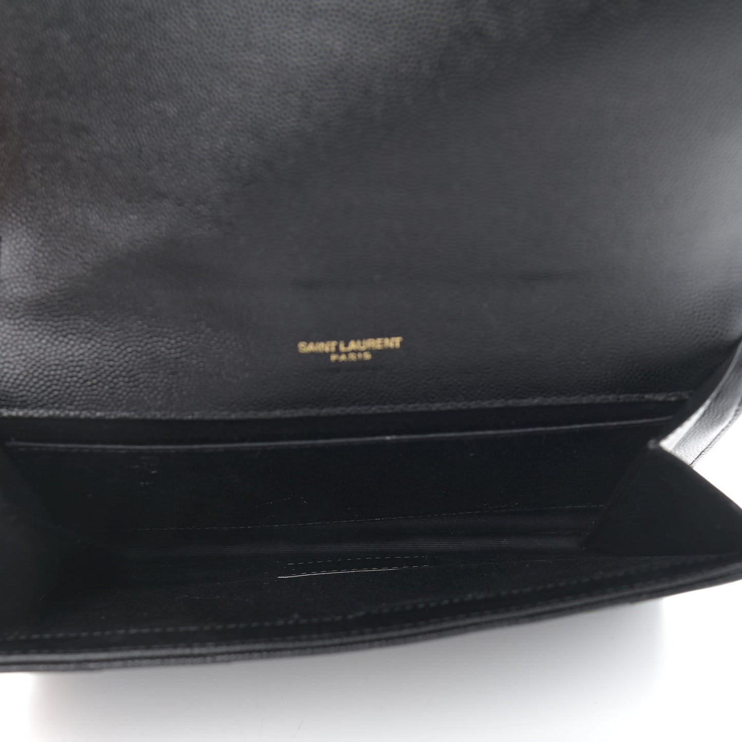 Grain De Poudre Matelasse Chevron Monogram Envelope Clutch Black