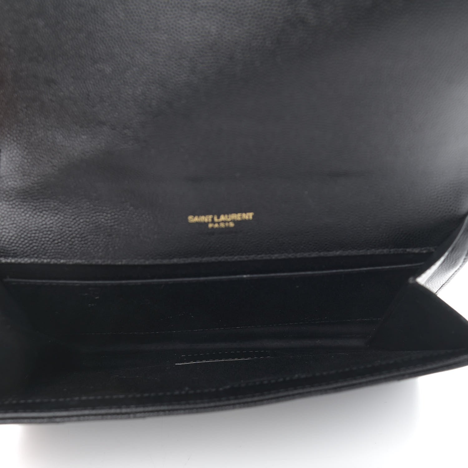 Saint Laurent Grain De Poudre Matelasse Chevron Monogram Envelope Clutch Black 5 of 8