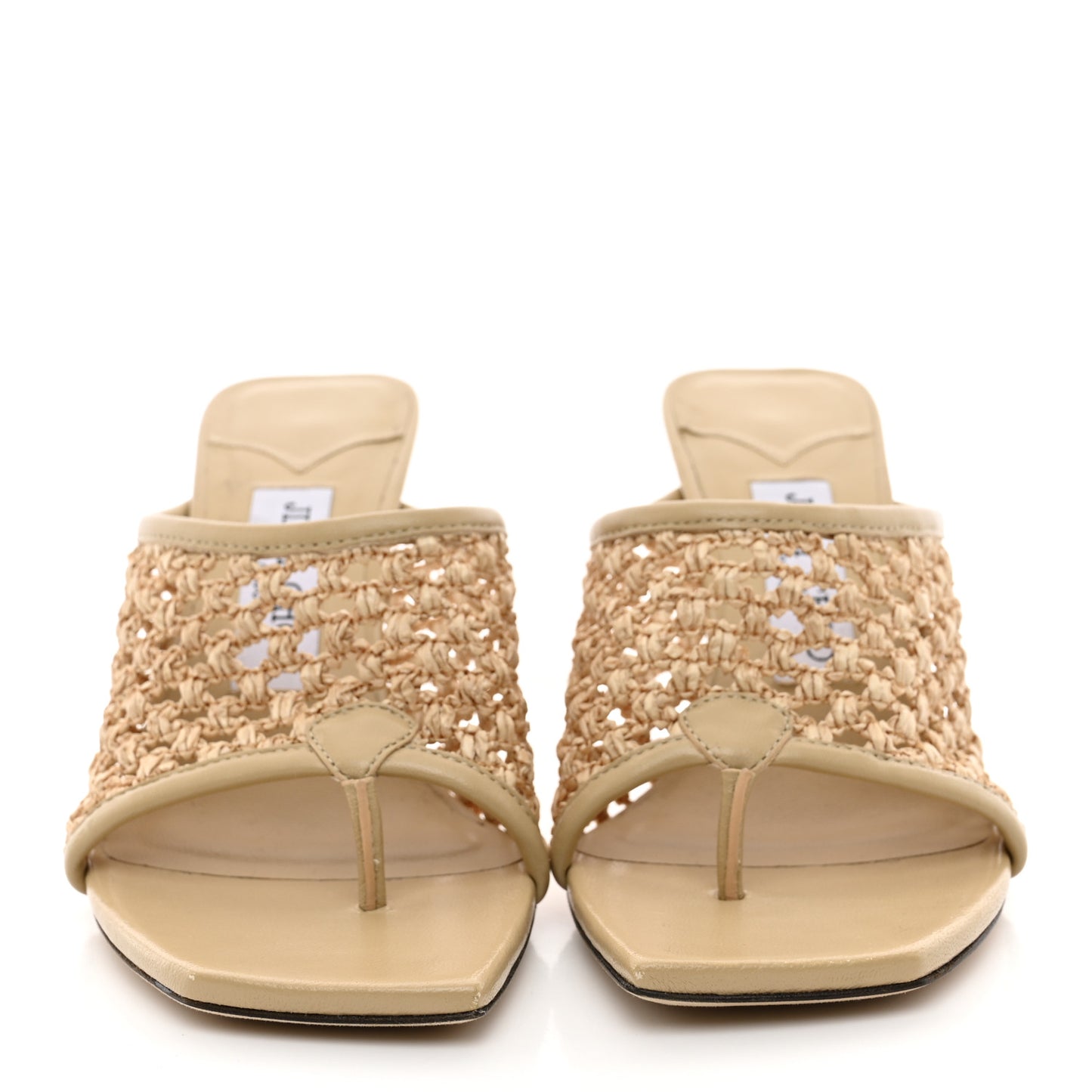 Woven Raffia Seher Sandals 36 Beige