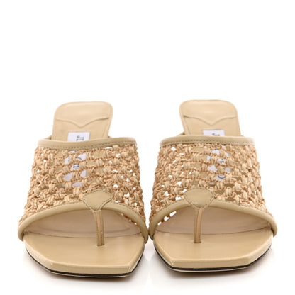 Jimmy Choo Woven Raffia Seher Sandals 36 Beige 3 of 10