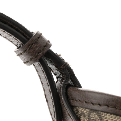 Gucci GG Supreme Monogram Textured Dollar Calfskin Web Small Ophidia Bucket Shoulder Bag Beige Ebony New Acero 12 of 14