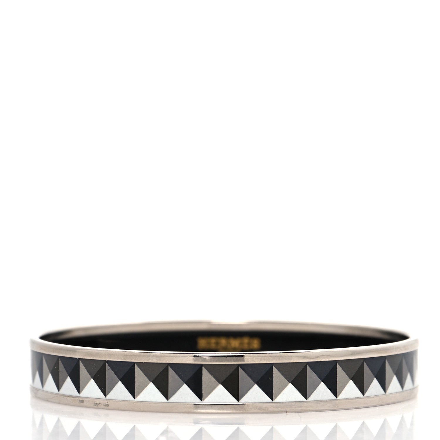 Hermes Enamel Printed Narrow Clous en Trompe l'Oeil Bracelet 70 3 of 5