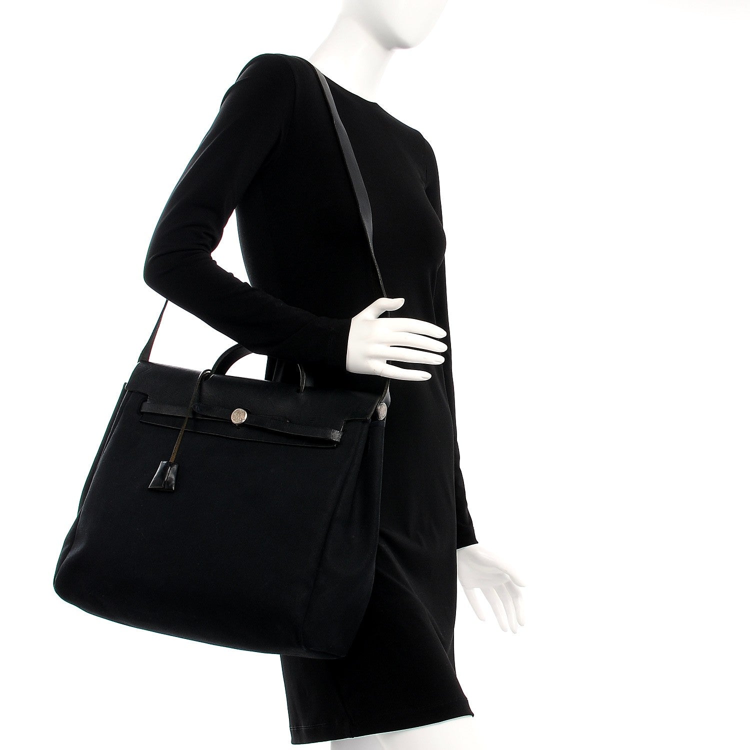 Hermes Toile Vache Calfskin Herbag 39 MM Black 2 of 24