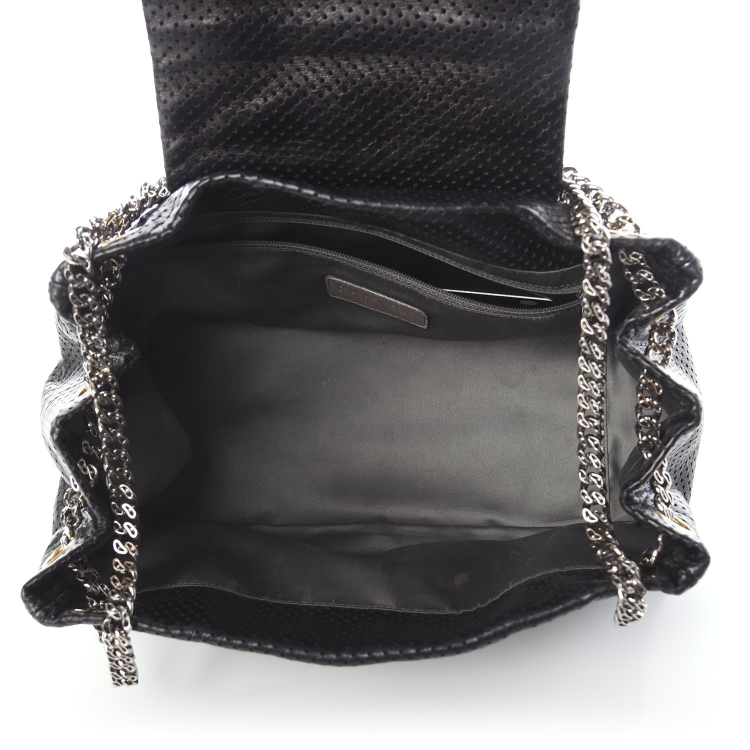 Chanel Metallic Calfskin Perforated Drill Accordion Flap Black 5 of 10