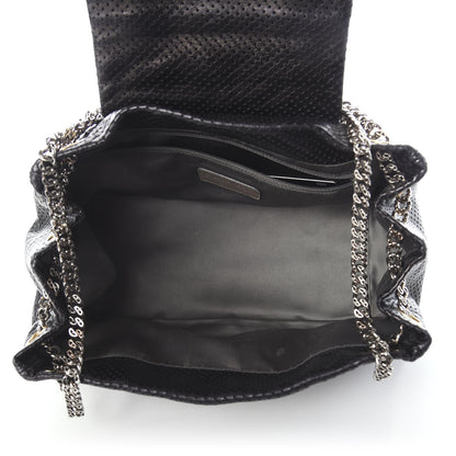 Chanel Metallic Calfskin Perforated Drill Accordion Flap Black 5 of 10