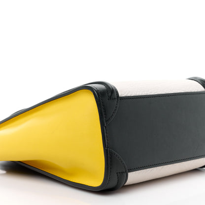 Celine Elephant Calfskin Nano Tri-Color Luggage Yellow Black 8 of 15