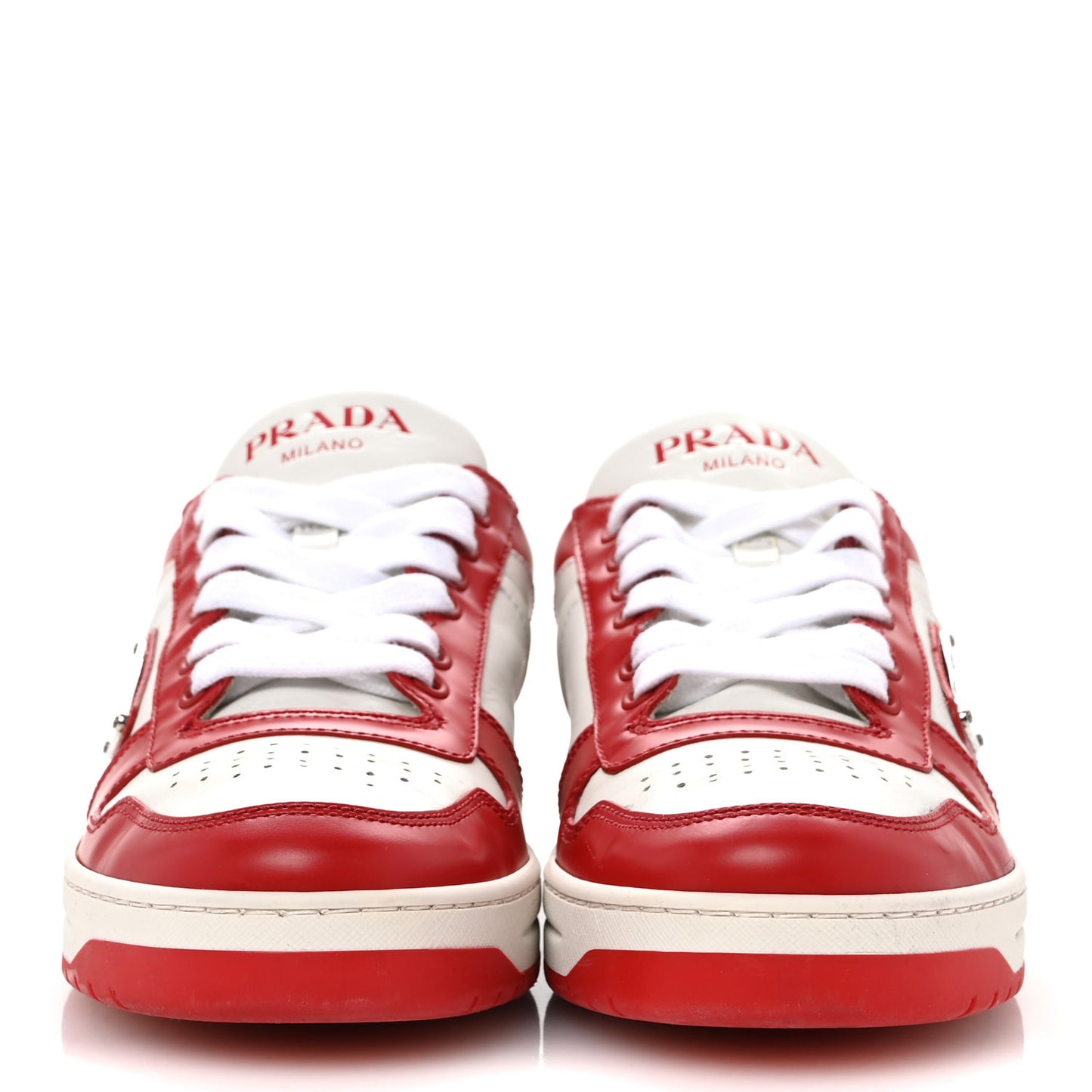 Vitello Sport Spazzolato Rois Triangle Logo Womens Downtown Low Top 30mm Sneakers 38.5 White Lacca