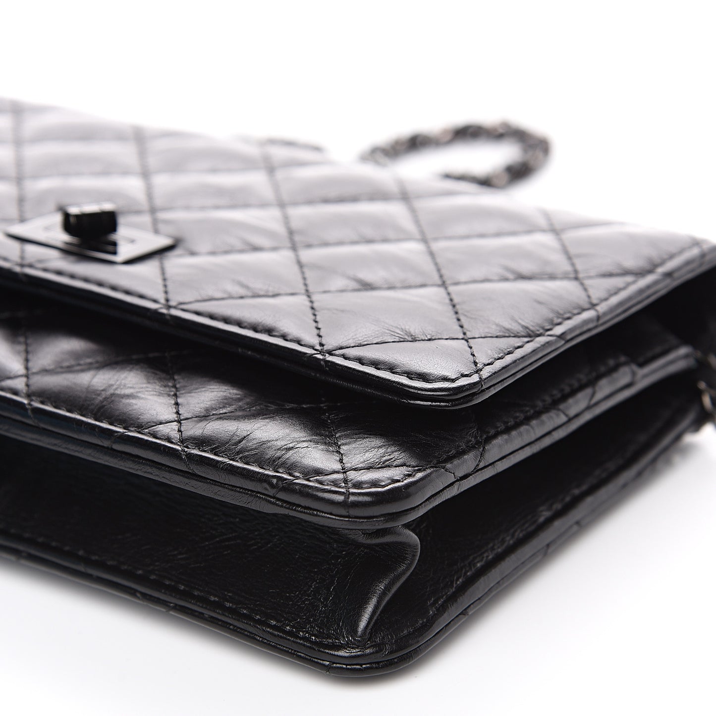 Aged Calfskin Quilted Reissue Wallet On Chain WOC So Black