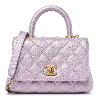 Chanel Iridescent Caviar Quilted Extra Mini Coco Handle Flap Purple 1 of 11