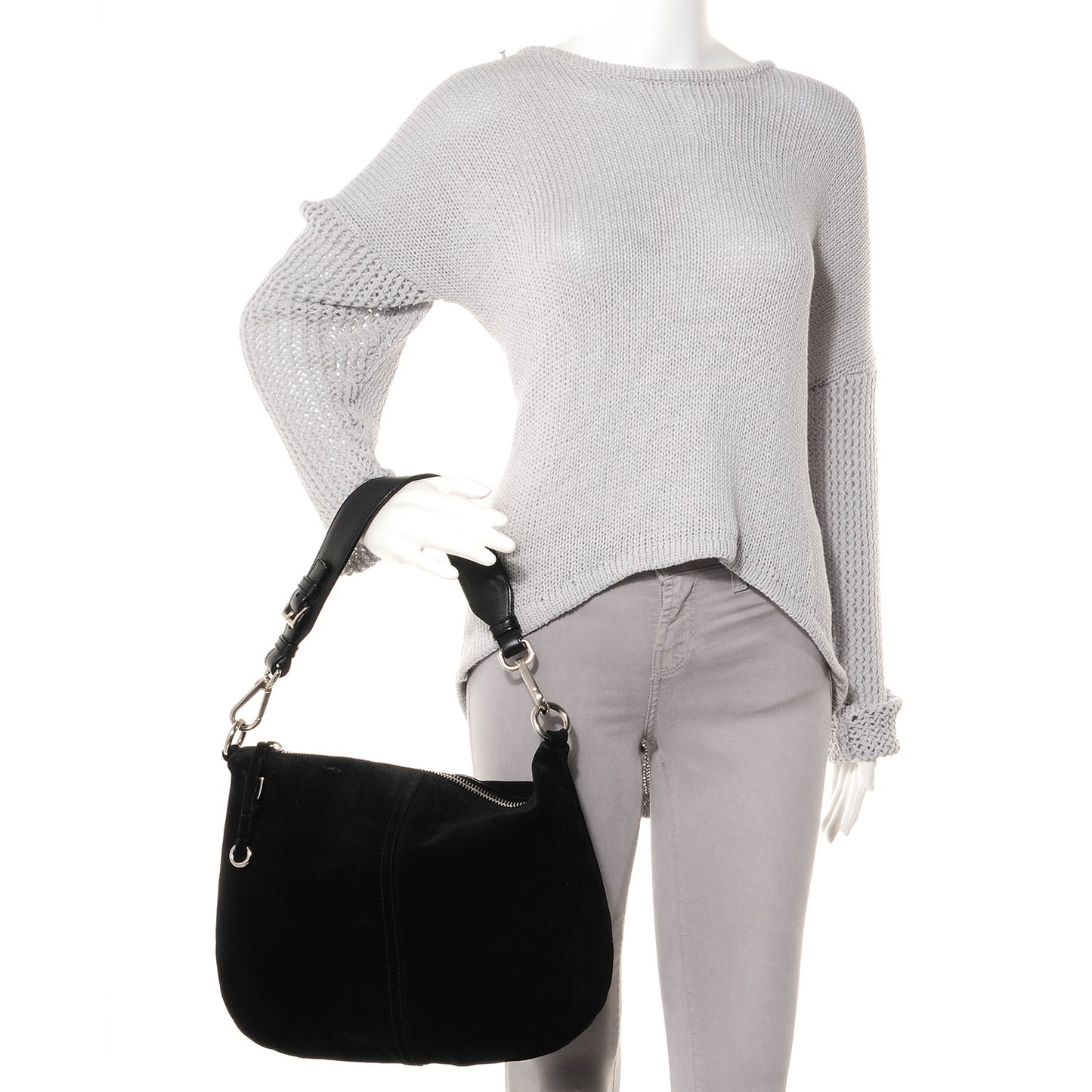 Suede Shoulder Bag Nero Black