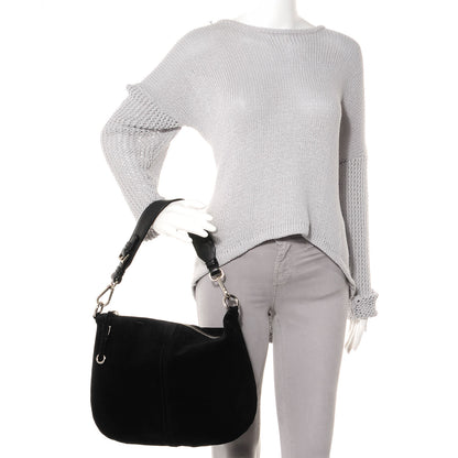 Prada Suede Shoulder Bag Nero Black 2 of 12
