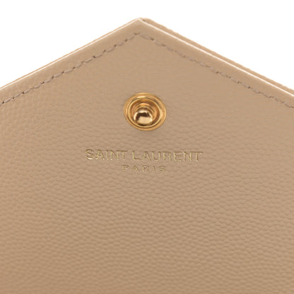 Saint Laurent Grain De Poudre Matelasse Chevron Monogram Chain Wallet Nude Powder 6 of 11