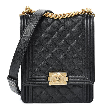 Chanel Caviar Quilted North South Boy Flap Black 1 of 10